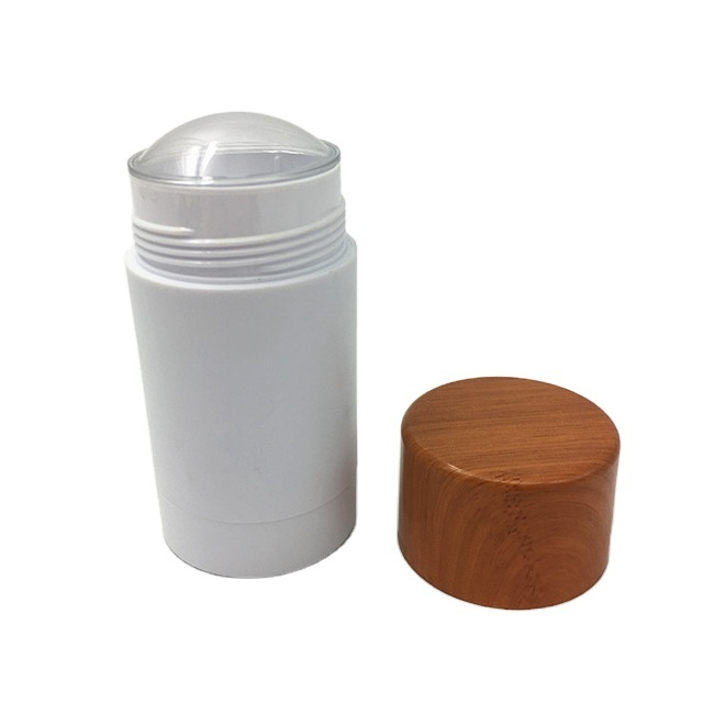 OEM OEM Hot selling 30g,50g,75g AS material cylinder deodorant stick container/glue stick containers with  wood cap