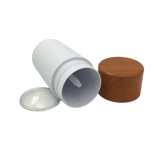 OEM OEM Hot selling 30g,50g,75g AS material cylinder deodorant stick container/glue stick containers with  wood cap