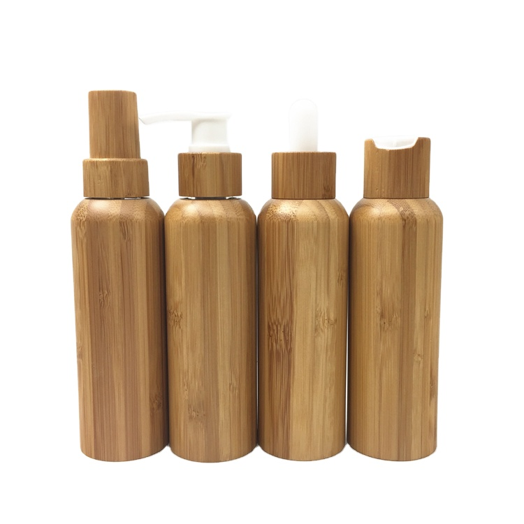 eco friendly empty bamboo Cream shampoo lotion perfume Bottles Natural Luxury Bamboo Cosmetic Packaging