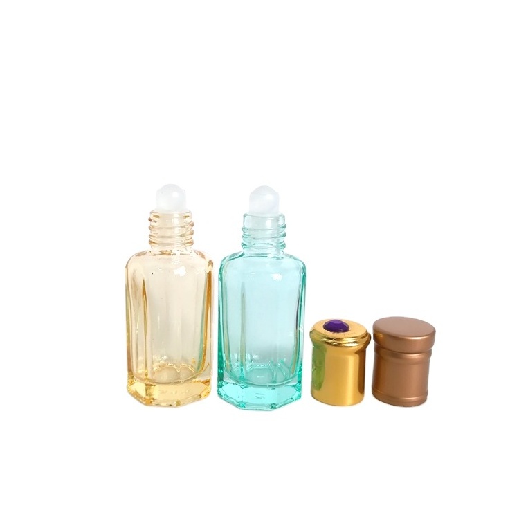 OEM 3ml 5ml Crystal Fancy Empty Deodorant Essential Oil Roll On Glass Bottle Perfume Roller Bottle with plastic Ball