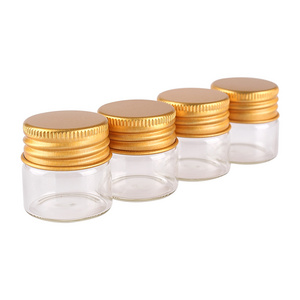 10ml 30*30mm Glass bottles with Golden Aluminum Lids Potion Bottles Glass Jars Glass vessels for Art Craft