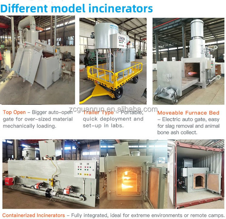 Waste Incineation Smokeless Incinerator Pet Animal Cremation Machine Price Waste Incinerator Human Body Incinerator