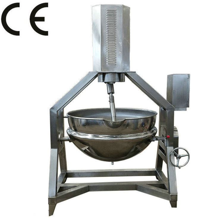 supply industrial steam jacketed kettle gas stirring pot machine for tomato sauce