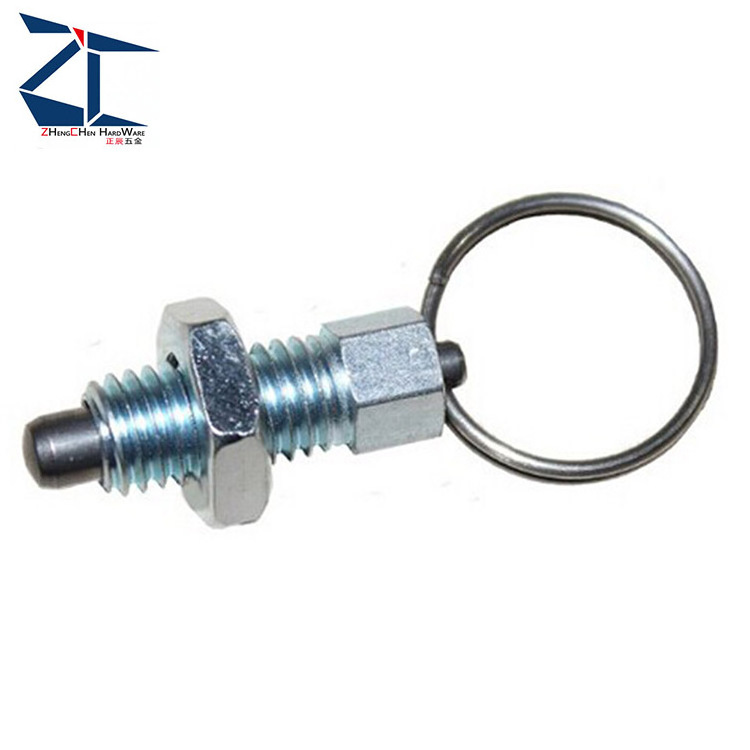 Stainless Steel Non Lock Out Type Stubby Hand Retractable Spring Loaded Pull Ring Indexing Plunger