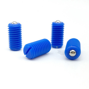 Factory Wholesaler M6 M8 M10 Blue Plastic Ball Plunger Coarse Thread Stainless Steel Ball Head With slot