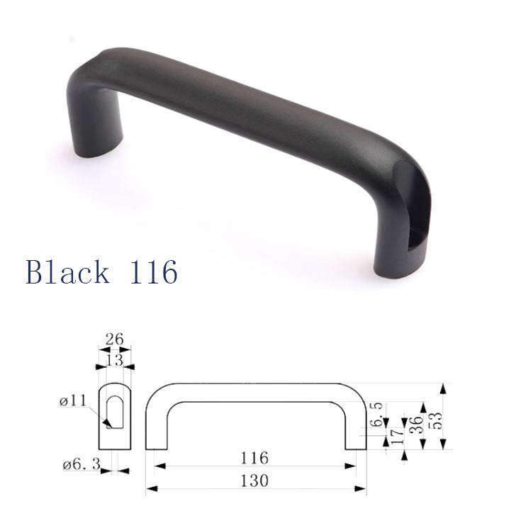 Electrostatic Coating (mat Black) Oval Handles U-shaped Window Handle Standard Lengths UADR132 Aluminum Alloy Industrial T/T