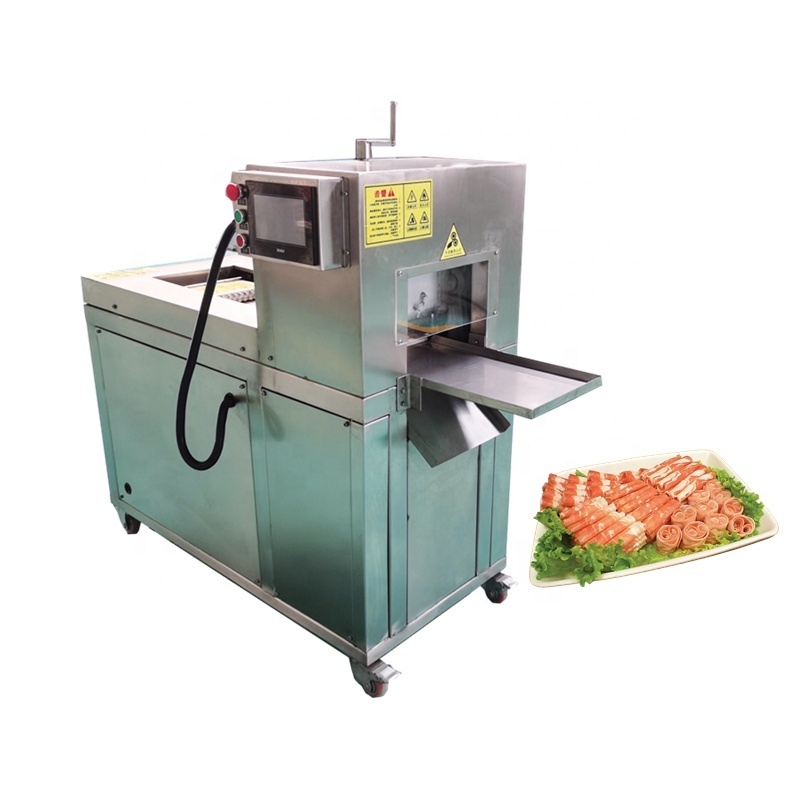 Electric Frozen Meat Cutting Machine Meat Slicer Fully Automatic Commercial Beef Cutting Mutton Roll Slicing Machine