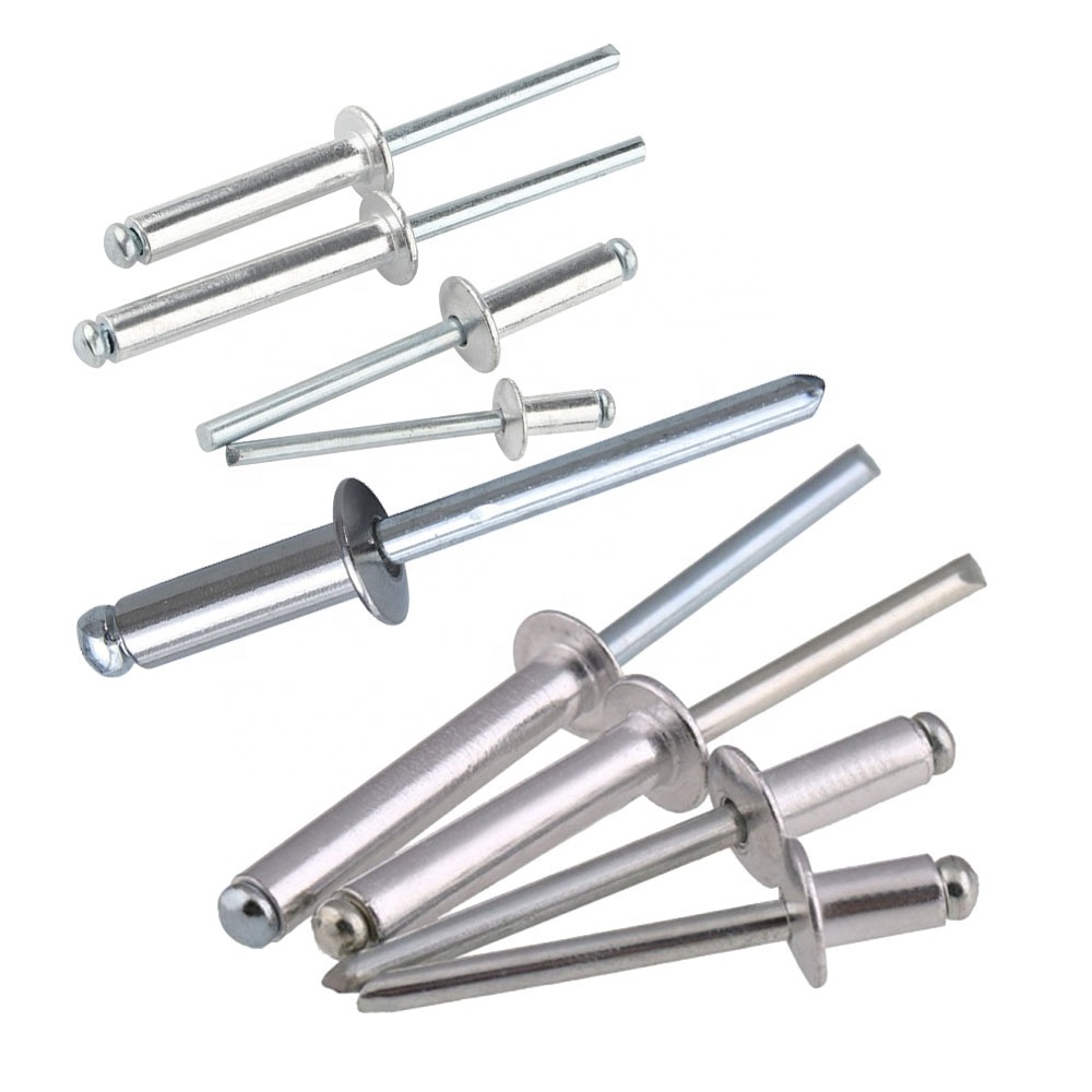 Chinese Manufacturers 4.8mm 6.4mm Galvanized Open End Type Dome Head Rivets Stainless Steel Aluminium Pop Blind Rivet