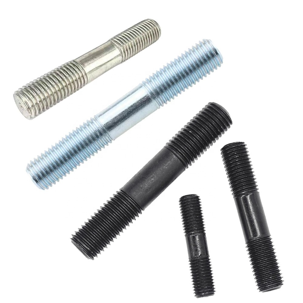 8.8 Grade Carbon Steel Trailer Wheel Double Threaded Stud Bolt M5 M8 Stud Bolt Black Zinc Threaded Bolt rod