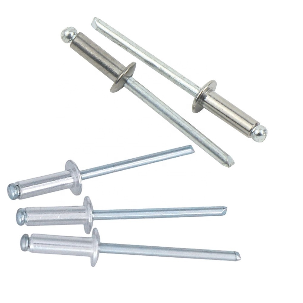 Chinese Manufacturers 4.8mm 6.4mm Galvanized Open End Type Dome Head Rivets Stainless Steel Aluminium Pop Blind Rivet