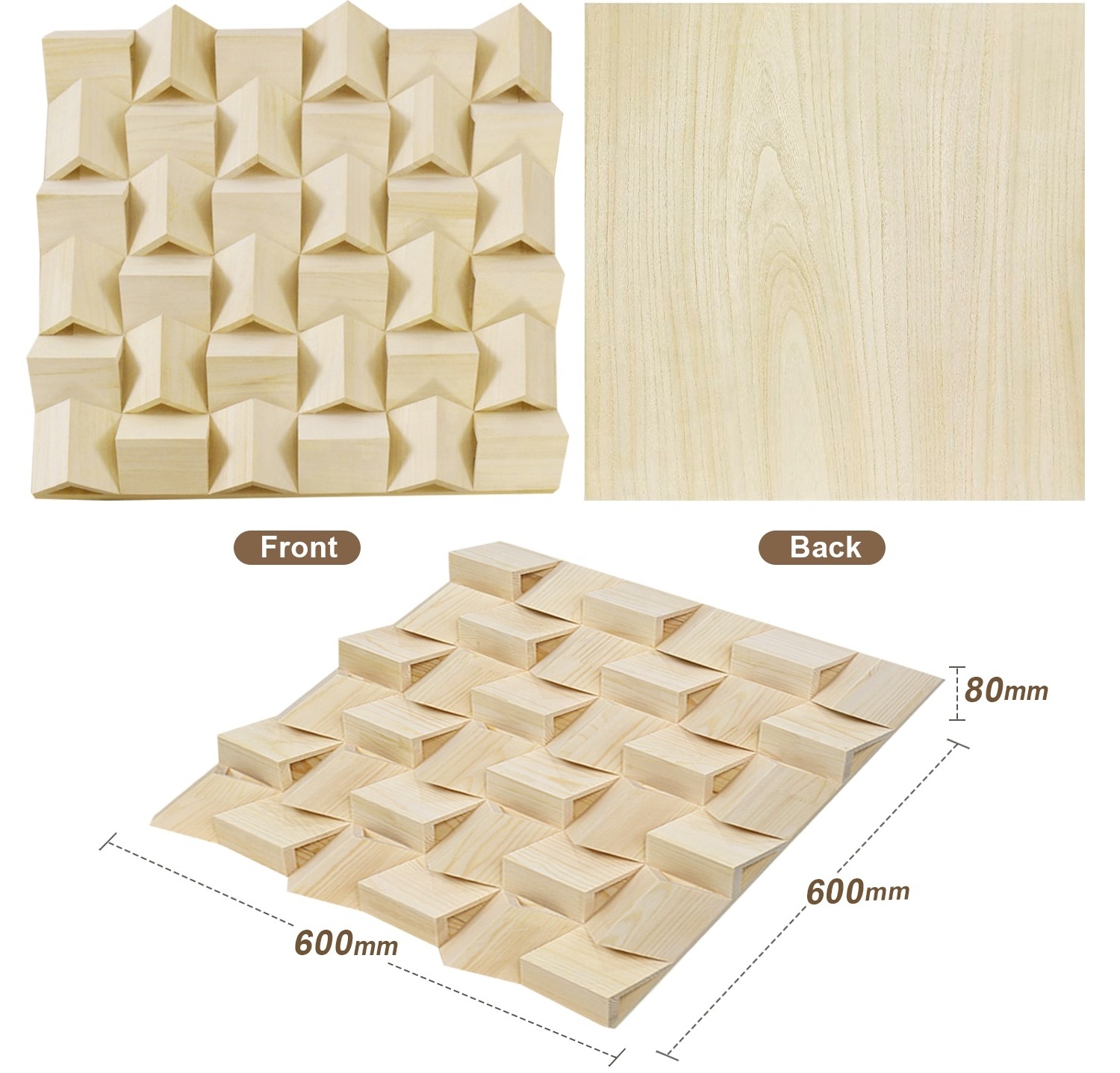 Wood Sound  Acoustical Diffusion Wall Panels Wood acoustic Diffuser for  music Studio Recording room theater