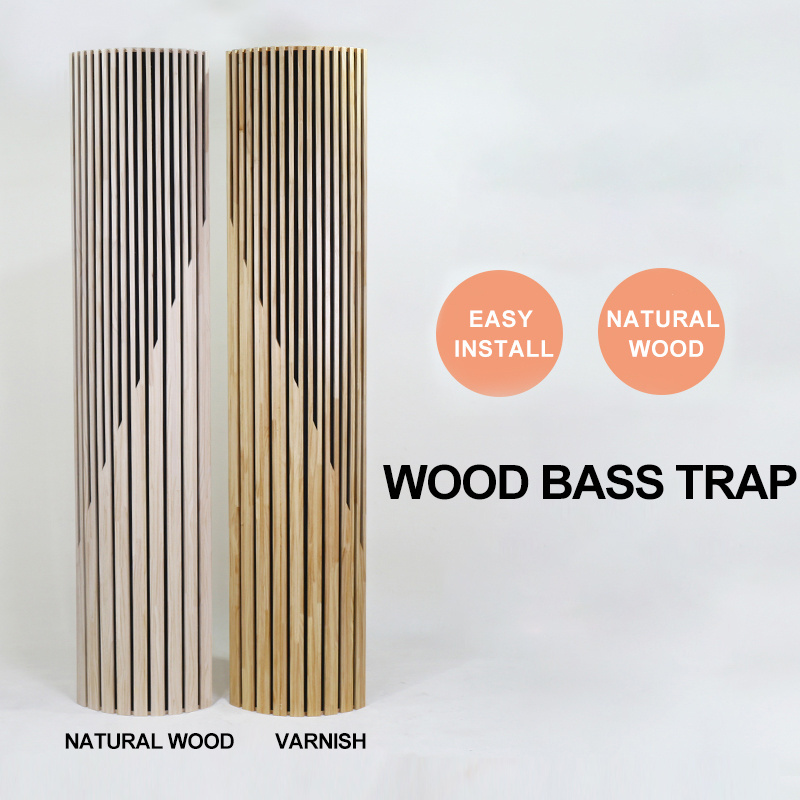 wood acoustic panels corner bass trap for music audio theater cinema