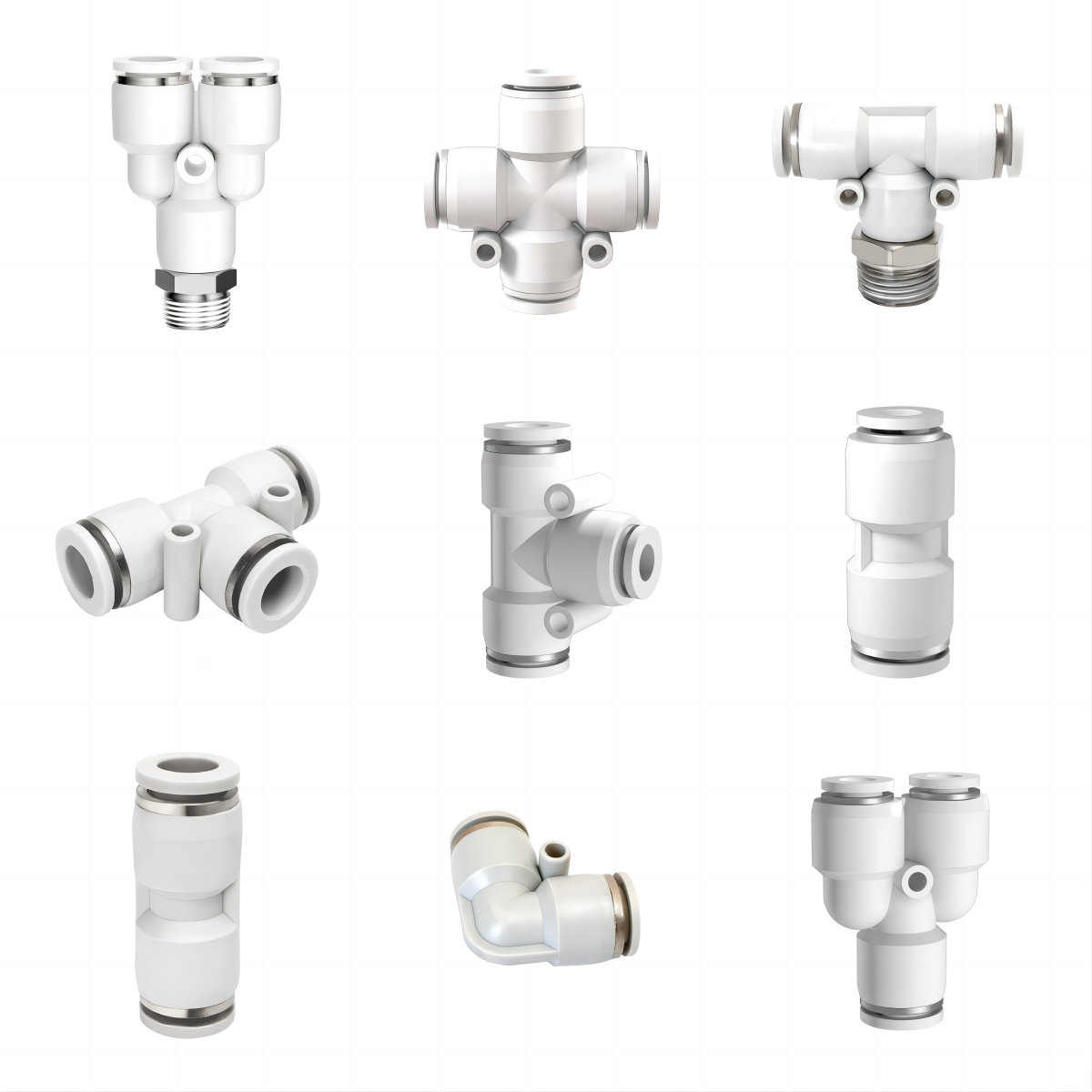 Pneumatic Tube Fitting Plastic Pneumatic Air Parts Quick Connect Air Fitting Pneumatic Pu Hose Connection Air Hose Fittings