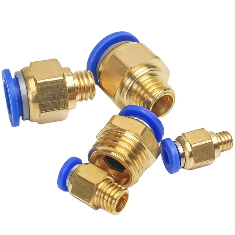 Pc Series Plastic Brass One Touch Hose Quick Connector Pneumatic Push-In Pipe Fittings