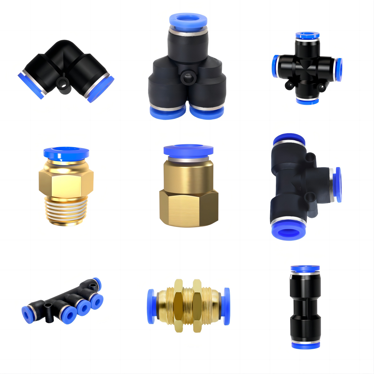 Pneumatic Tube Fitting Plastic Pneumatic Air Parts Quick Connect Air Fitting Pneumatic Pu Hose Connection Air Hose Fittings