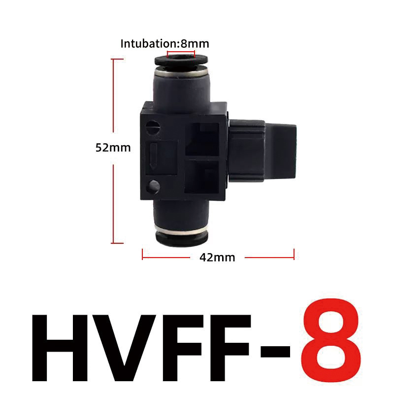 Pneumatic Shut Off Manual Hand Valves Types Stop Fitting HVFF 4/6/8/10/12MM Plastic Air Hose Tube Fittings