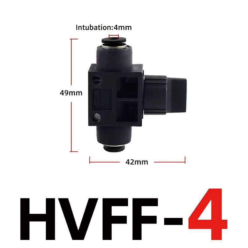 Pneumatic Shut Off Manual Hand Valves Types Stop Fitting HVFF 4/6/8/10/12MM Plastic Air Hose Tube Fittings