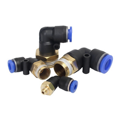 PL series Pipe Fittings Plastic Elbow Tube Connector PL 90 Elbow One Touch Quick Push in Pneumatic Fitting