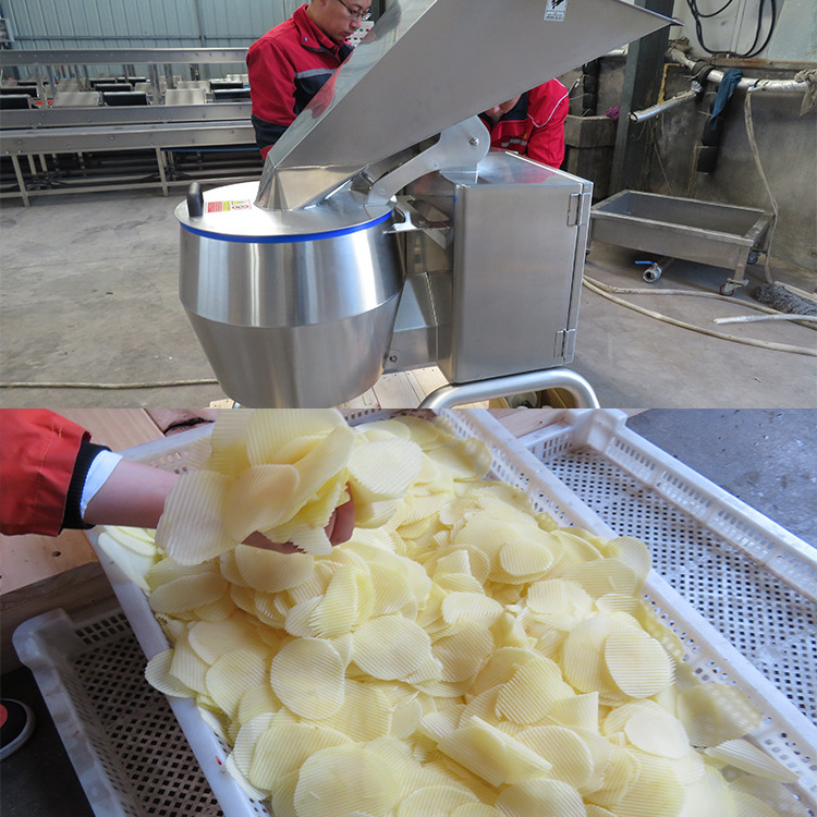 Industrial Potato cassava yam wave V flat chips slicing making machine