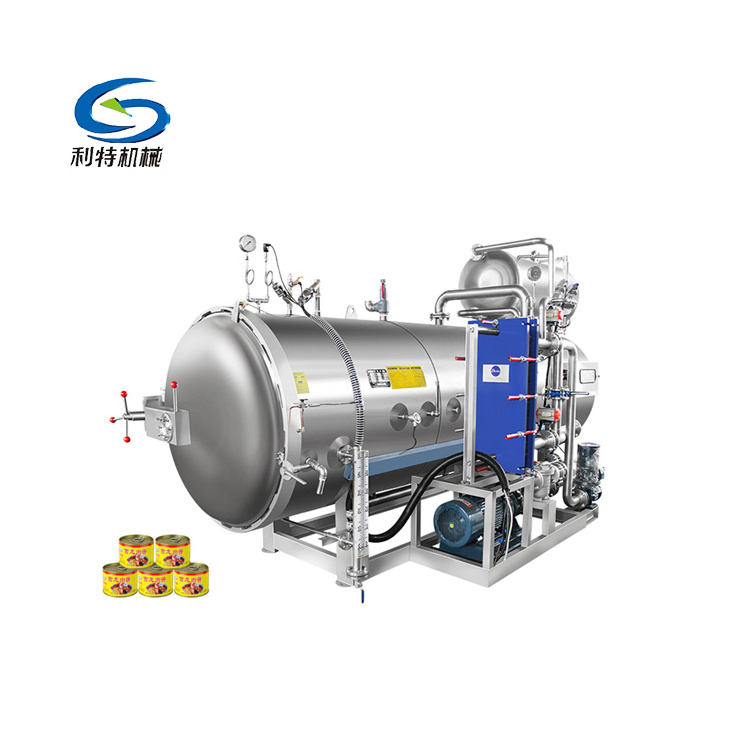 automatic steam spray sterilizer autoclave horizontal retort for food processing