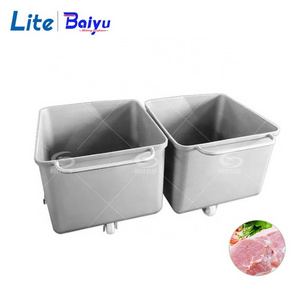 Food Grade 304 Stainless Steel Hand Cart Industrial Bin Trolley For Food Processing Machinery