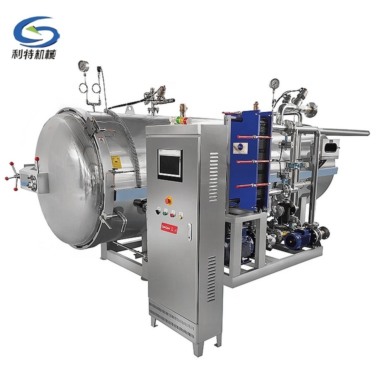 automatic steam spray sterilizer autoclave horizontal retort for food processing