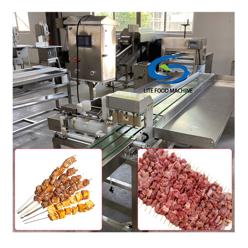 PLC High Quality Industry Sale Automatic Meat Skewer Machine / Satay Skewer Machine / Kebab Skewer Machine