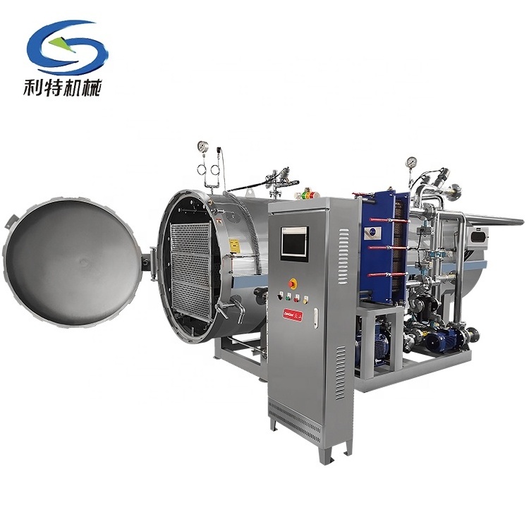 automatic steam spray sterilizer autoclave horizontal retort for food processing