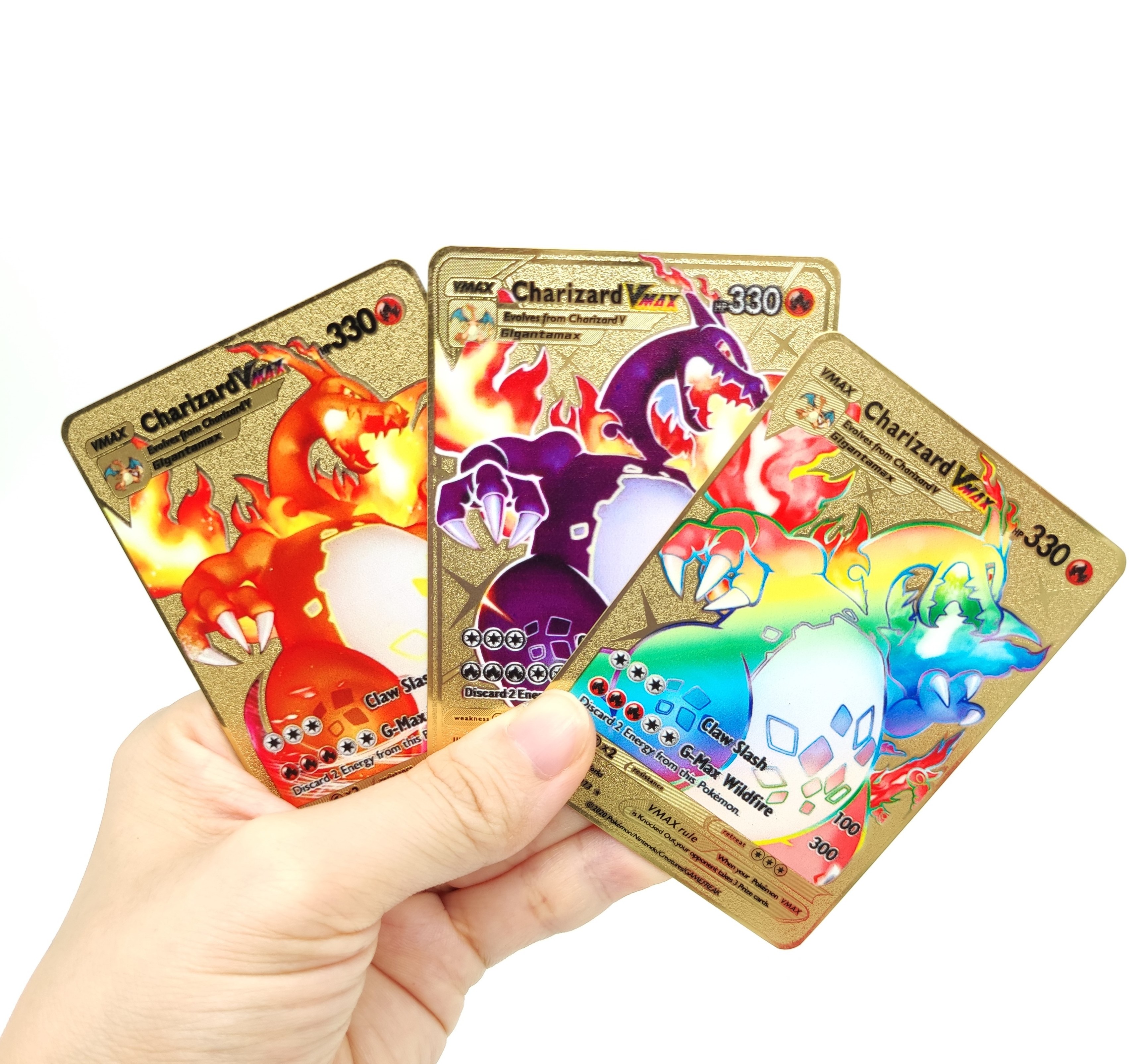 Latest English / French / Japanese Version Metal Poke mon Cards Poke mon Mega Ex Trading Card Game Carte Poke mon