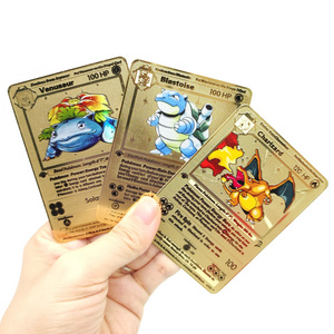 Charizard,Blastoise,Venusaur Gold Metal Poke mon Cards 1st First Edition New Trading Cards Game