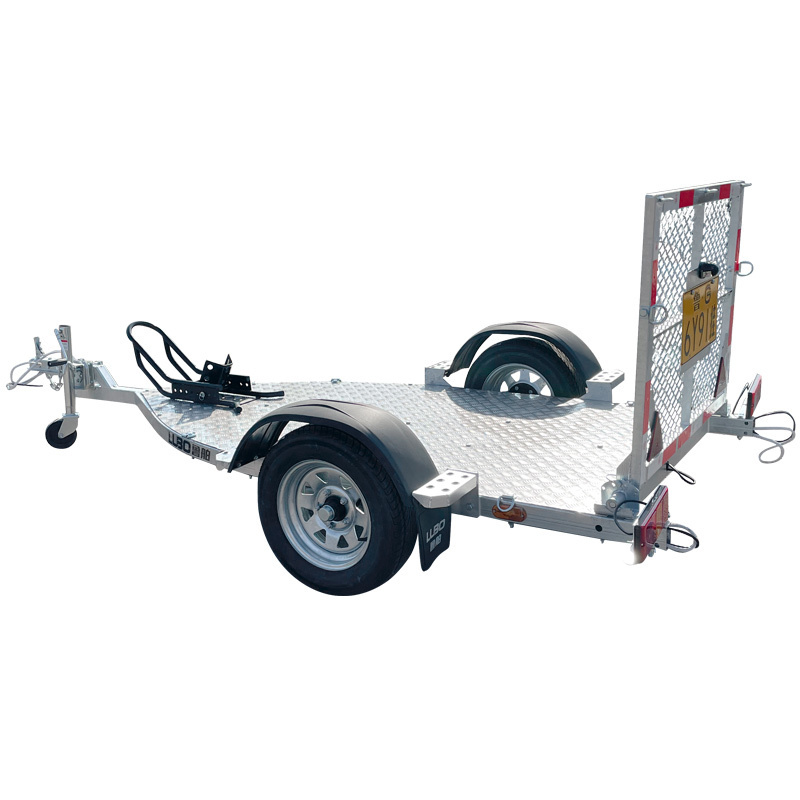 China LUBO hot dip galvanized pull behind motorcycle trailer single rail motorcycle trailer