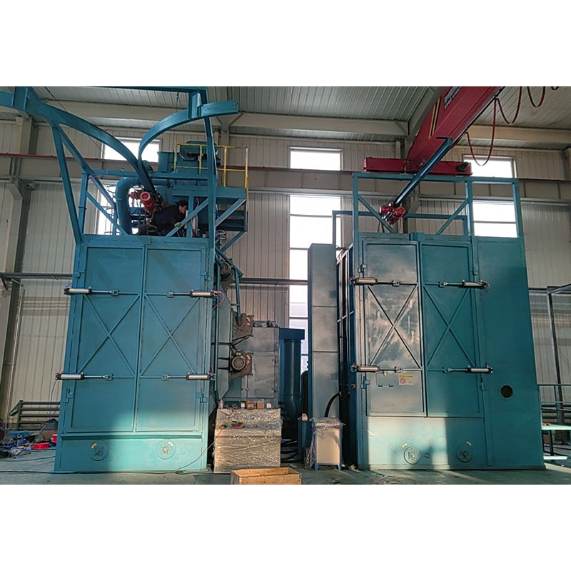 Hook type hanger shot blasting machine shot blaster to clean steel suspension arms surface rust