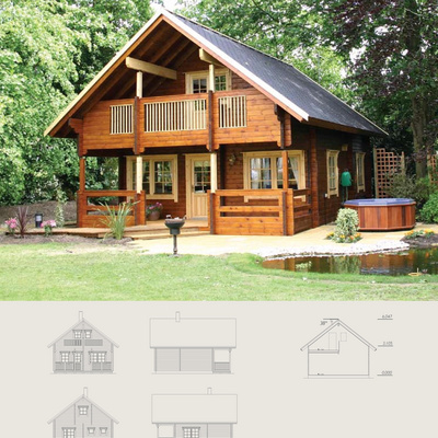 Green Garden Wood Modern Prefab Log Home Kits Prefab Cottages Other Prefabricated Houses Luxury Villa Wooden House