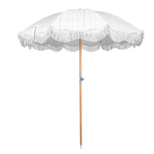 Parasols  Boho Wooden Custom Luxury Portable 8 Feet Beach Umbrellas with Tassels  Vintage Fringe Sun Outdoor Pole Canvas