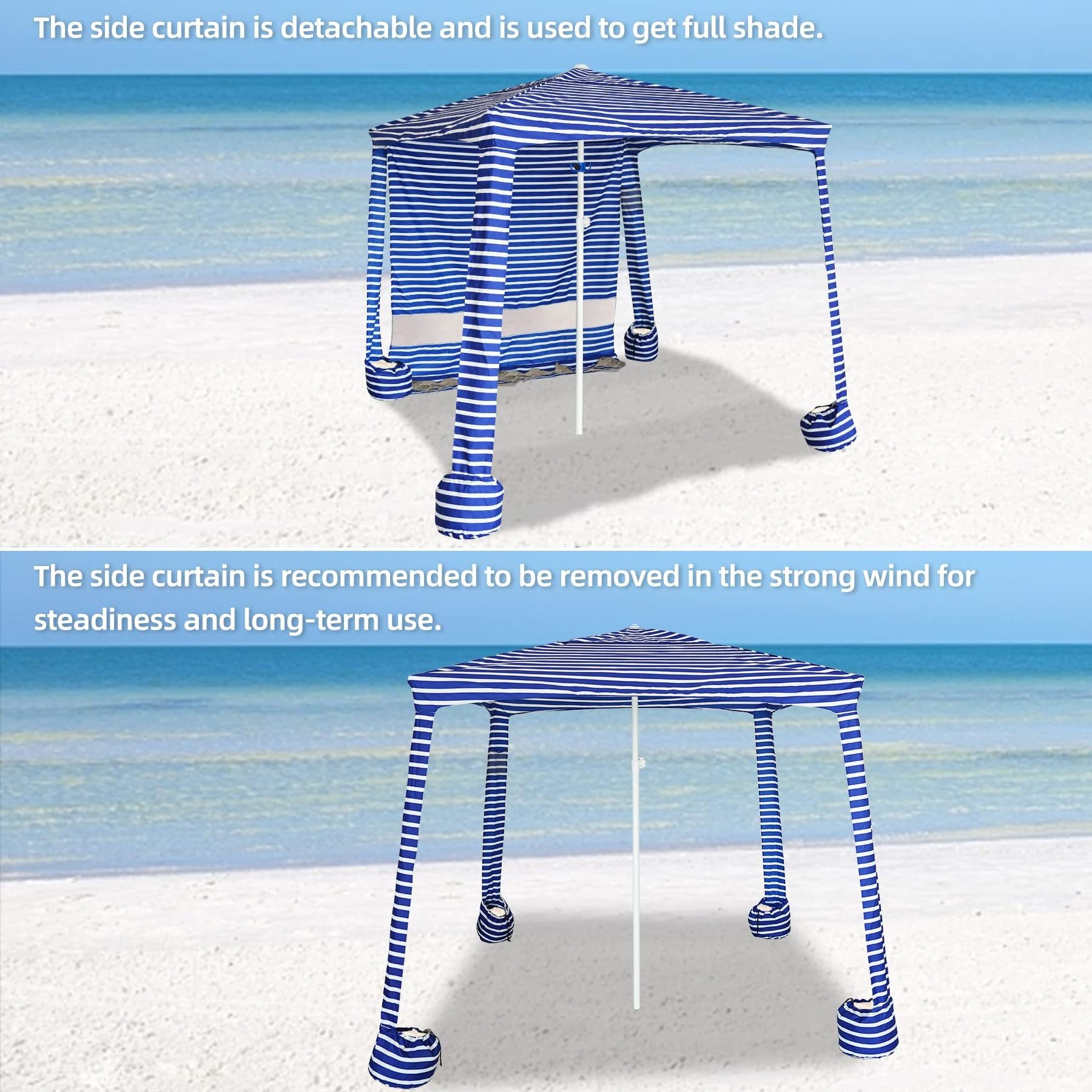 Manufacturer Custom outdoor portable big size  beach cabana tents Foldable Square beach Shade umbrella