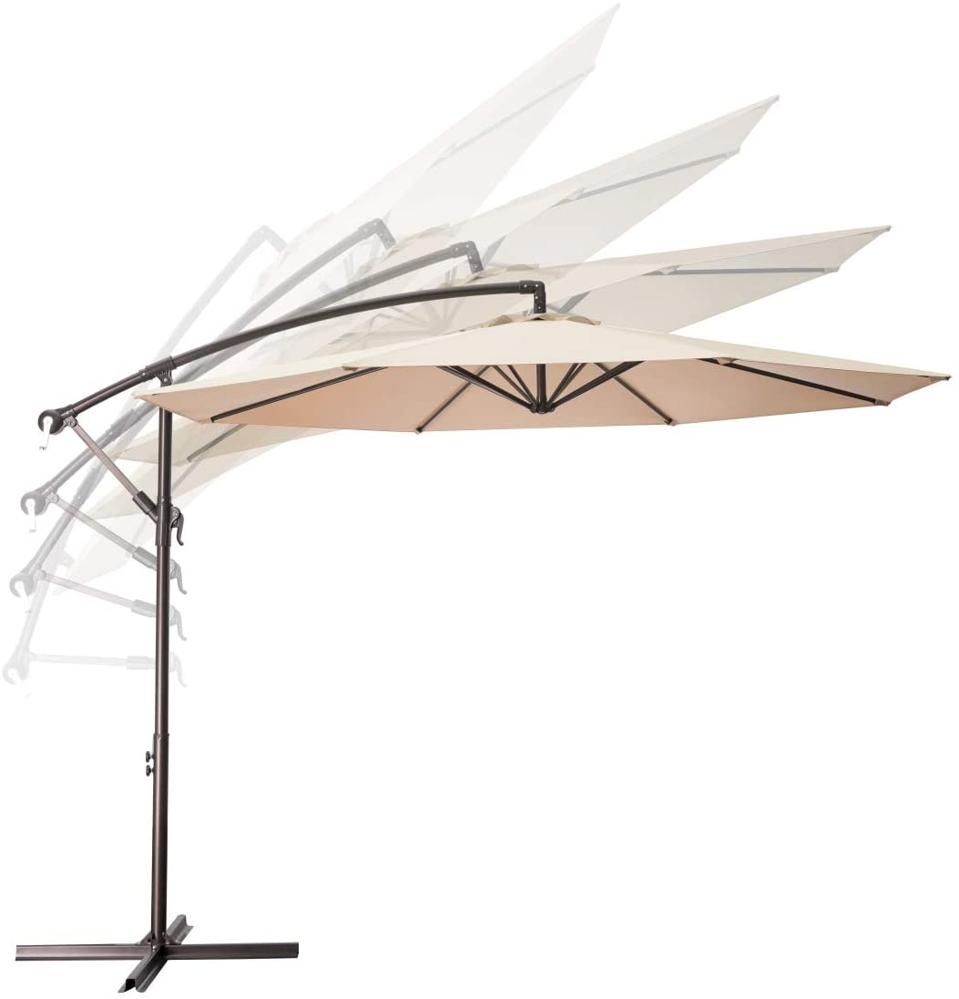 r Led Umbrella Outdoor Solar LED Light Parasol Garden Sunshade Cantileve Patio Umbrellas