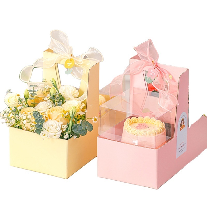 portable cake flower packaging box Valentine's Day mother day gift boxes