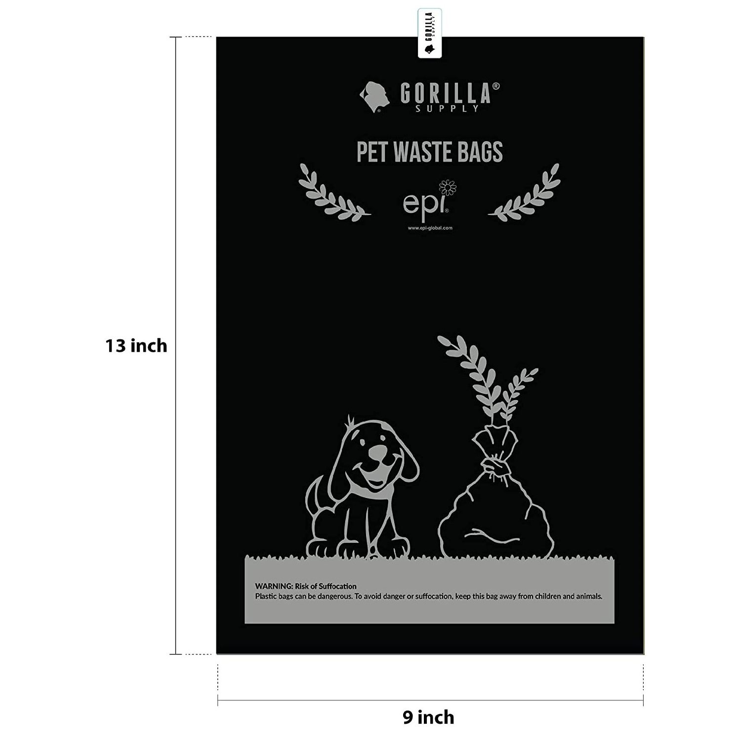 Supply Dog Poop Waste Bags with Dispenser and leash tie Dog poop bags Leak-Proof Durable and Strong EPI technology