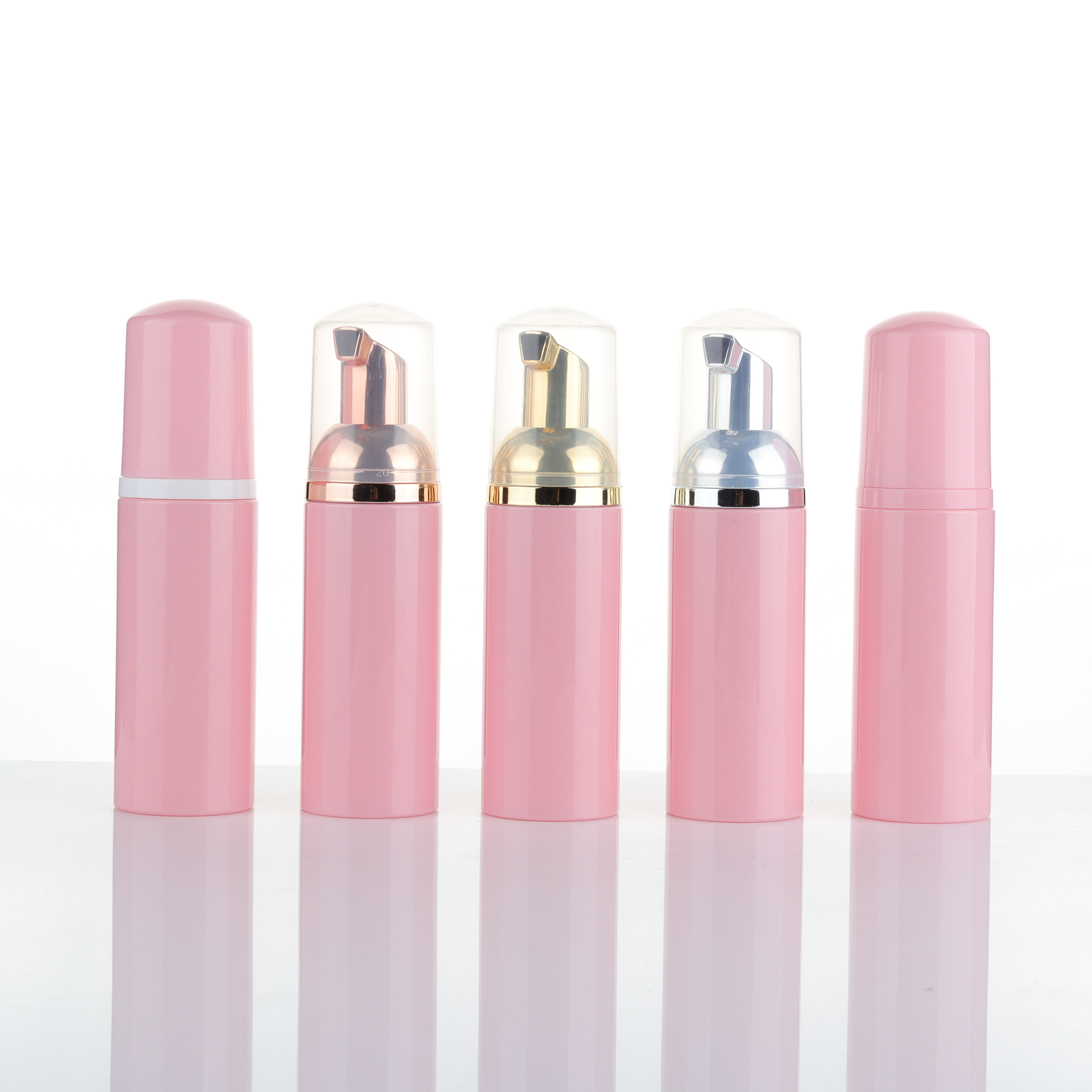 Custom 60ml Foam Skincare Fical Cleaning Foamer Mousse Soap Dispenser Pet Frosted Pink Cleanser Foam Pump Bottles