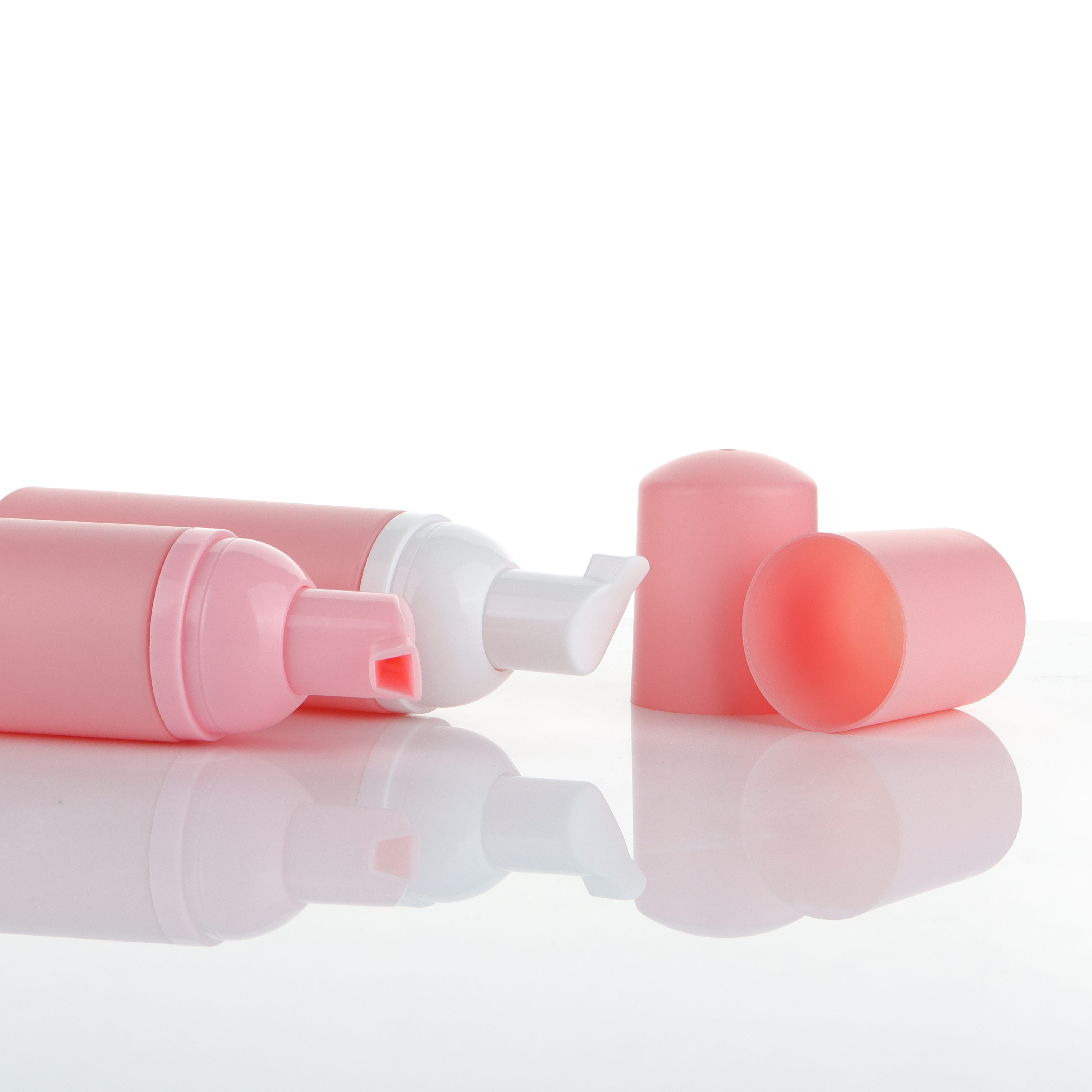 Custom 60ml Foam Skincare Fical Cleaning Foamer Mousse Soap Dispenser Pet Frosted Pink Cleanser Foam Pump Bottles