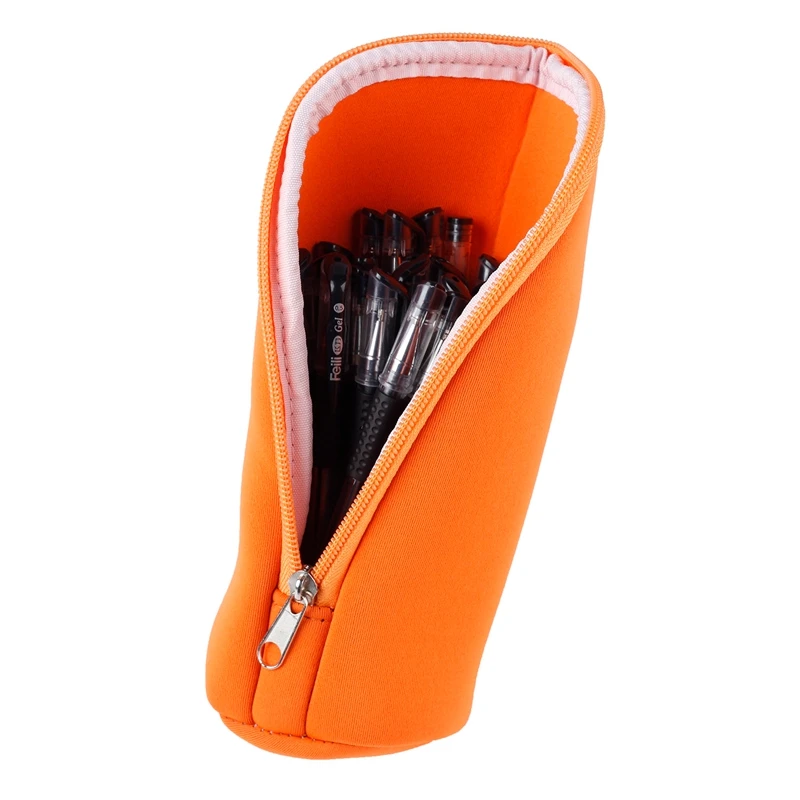 Students Stationery Pouch Zipper Bag for Pens Lightweight Neoprene Pencil Bag Pen Case Large Capacity for Office Makeup Brush