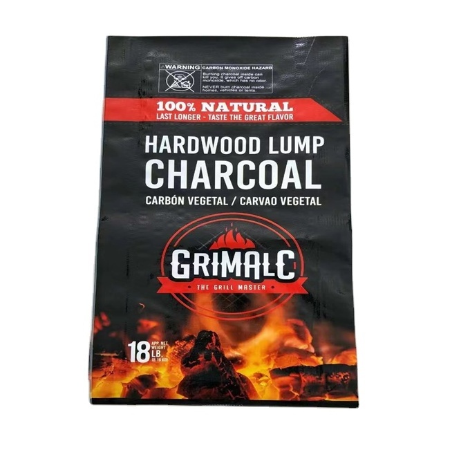 5kg 10kg Bbq Charcoal Packaging Bag Laminated Pp Woven Bopp Bag For lump hardwood Charcoal 3kg 4 kg