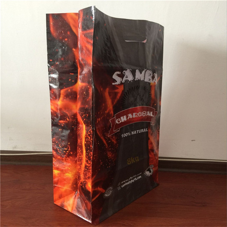 coal charcoal hardwood lump charcoal briquettes packing bags 3kg 5kg 25kg laminated pp woven bag