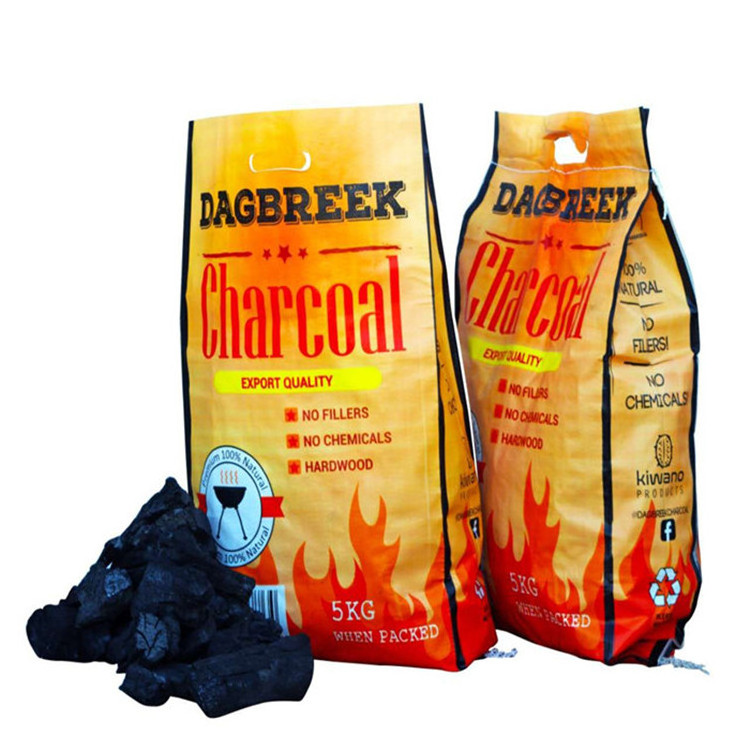 coal charcoal hardwood lump charcoal briquettes packing bags 3kg 5kg 25kg laminated pp woven bag