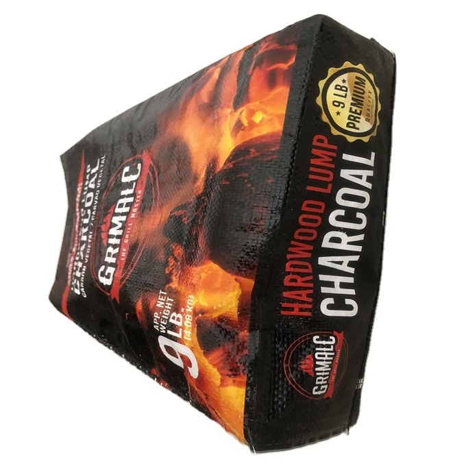 5kg 10kg Bbq Charcoal Packaging Bag Laminated Pp Woven Bopp Bag For lump hardwood Charcoal 3kg 4 kg