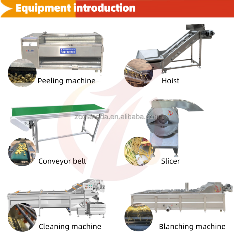 Industrial Commercial Fully Automatic Fried Potato Chips Making Machine Frozen French Fries Production Line