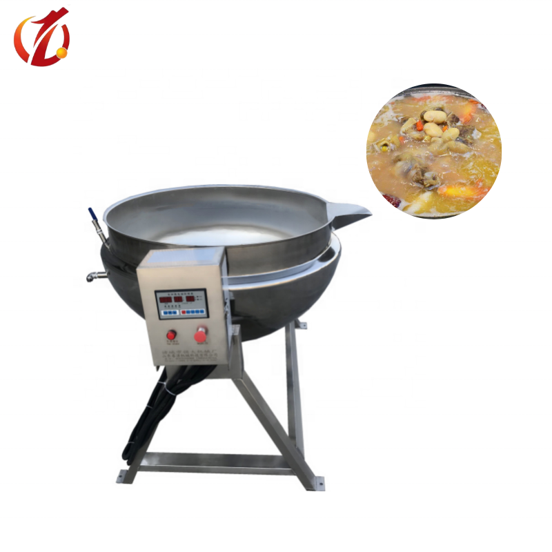 Tomato sauce stirring and processing machine steamed food cooking jacket pot with mixer