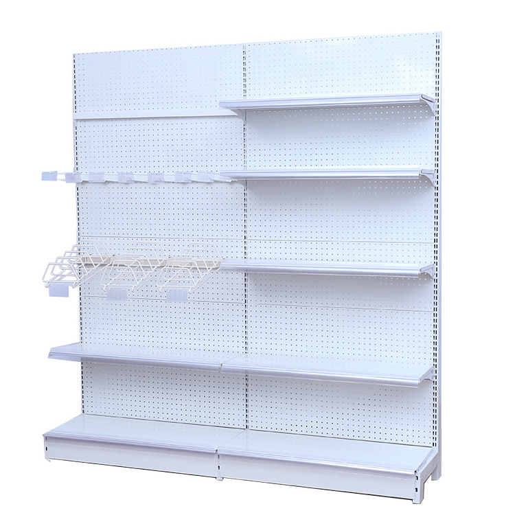 Modern Custom Store Display Rack Single Sided Supermarket Shelves Groceries Retail Metal Gondola Shelving