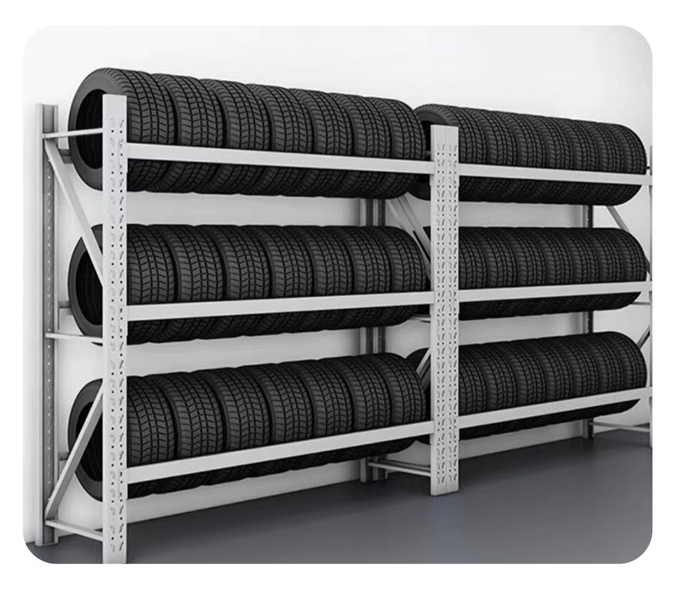 Factory Price Moveable Stackable Shelf Adjustable Medium Duty Storage Tire Rack System