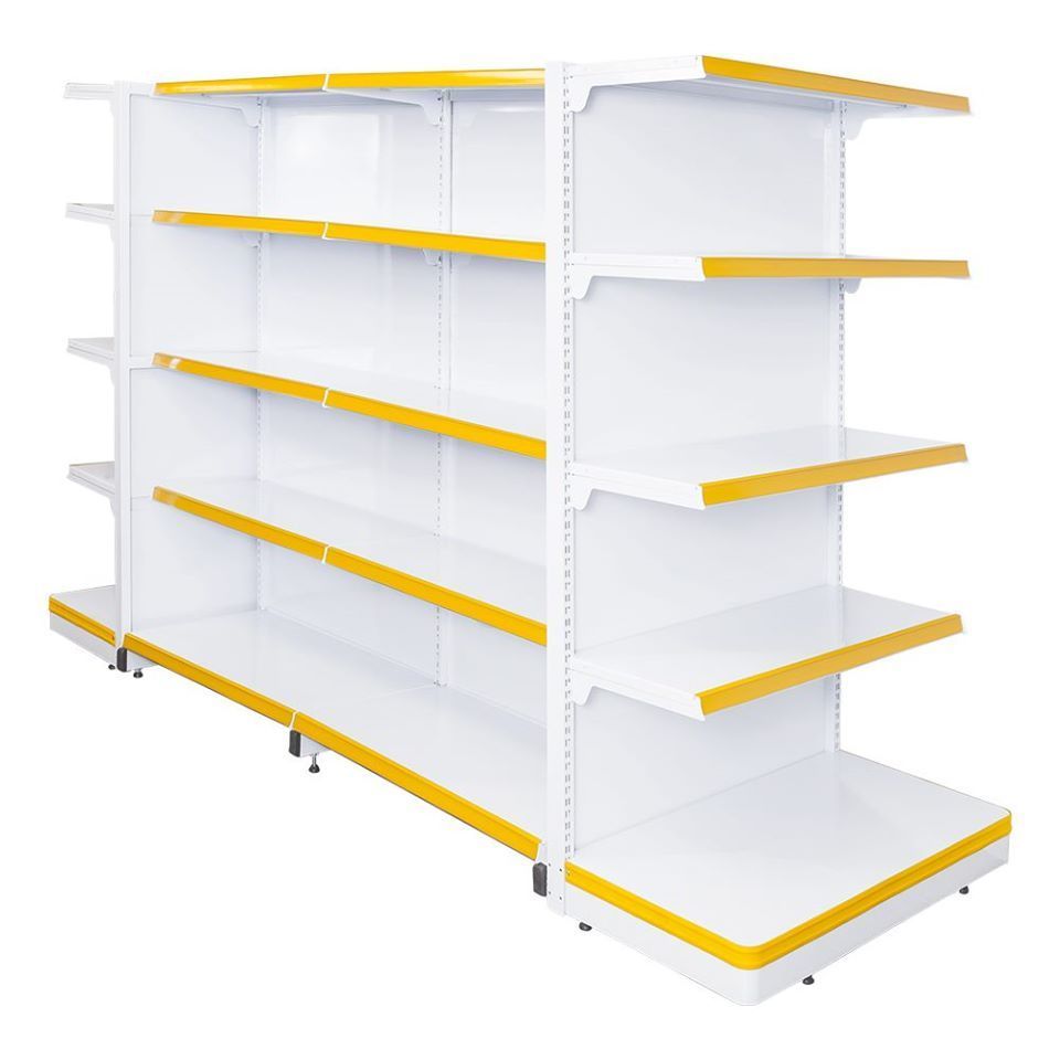 Low MOQ Custom Medium Duty Grocery Steel Shelf Display Gondola Shelving Adjustable Supermarket Shelves